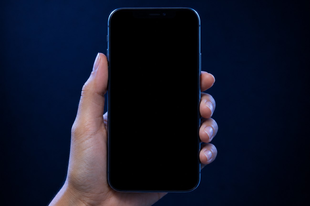 A hand holding a phone with Teloson messages on the lock screen